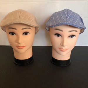 MENS ALL SEASON STRIPE NEWSBOY HAT/CAP